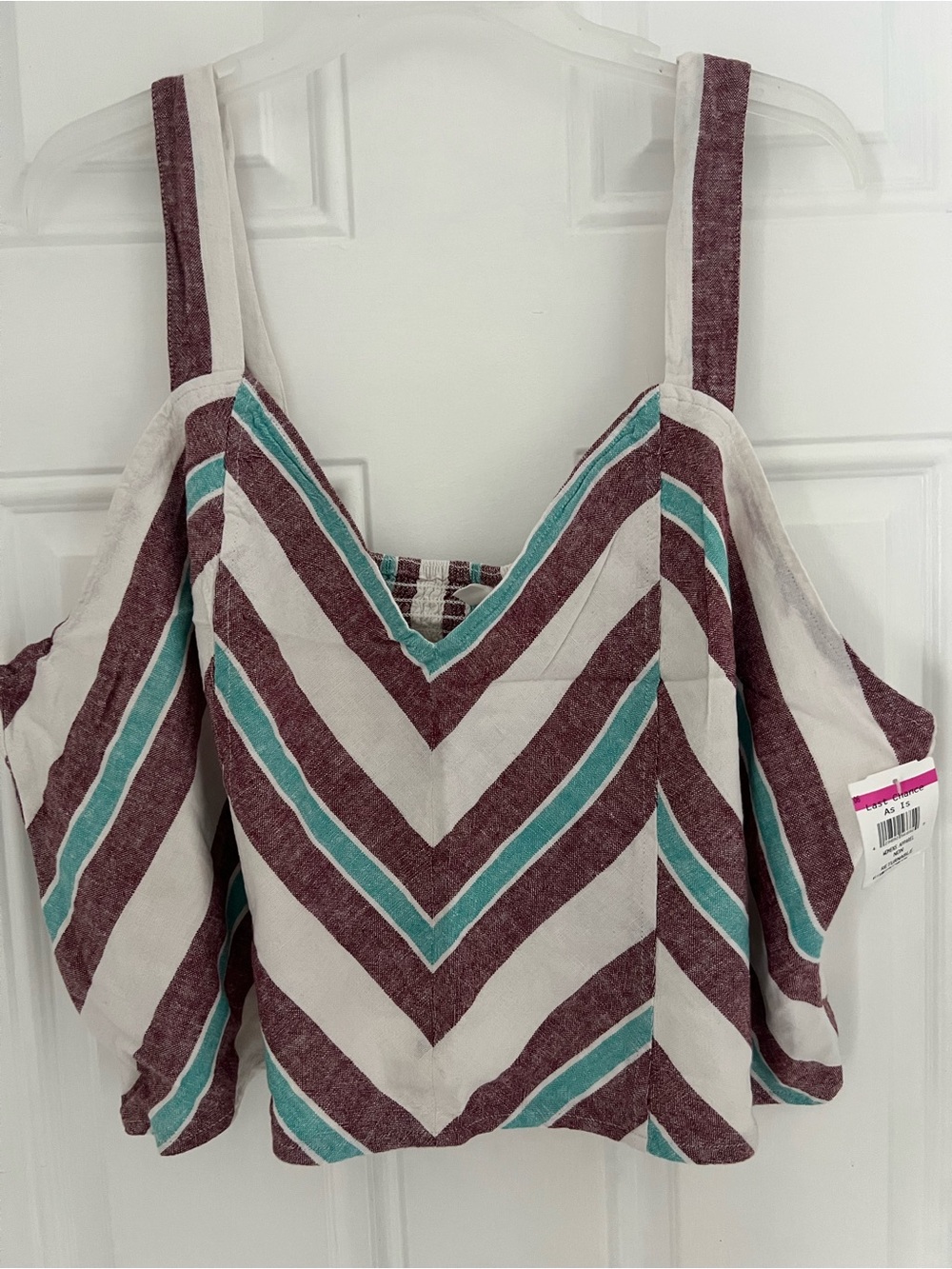 BP Womens Striped Cropped Tank Top Brown White Size 3X New #703